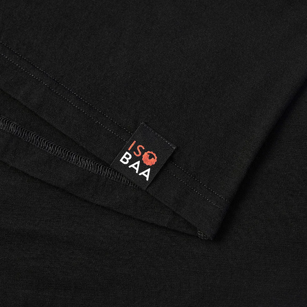 Womens 160 Merino Active Long Sleeve Crew (Black)