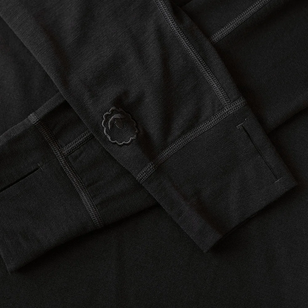 Womens 160 Merino Active Long Sleeve Crew (Black)