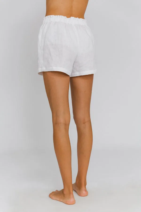 Women's linen shorts mineral grey - Luana