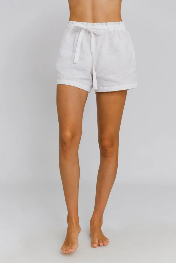 Women's linen shorts mineral grey - Luana