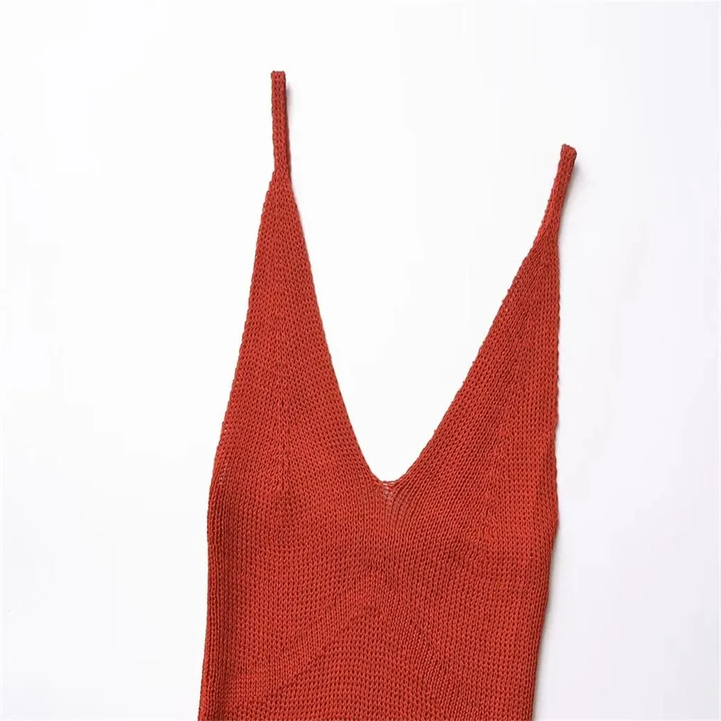 Women's Slimming Vest, Solid Color V-Neck Knitted Camisole Tops