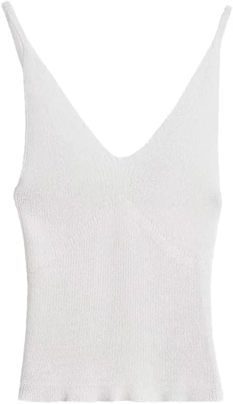 Women's Slimming Vest, Solid Color V-Neck Knitted Camisole Tops