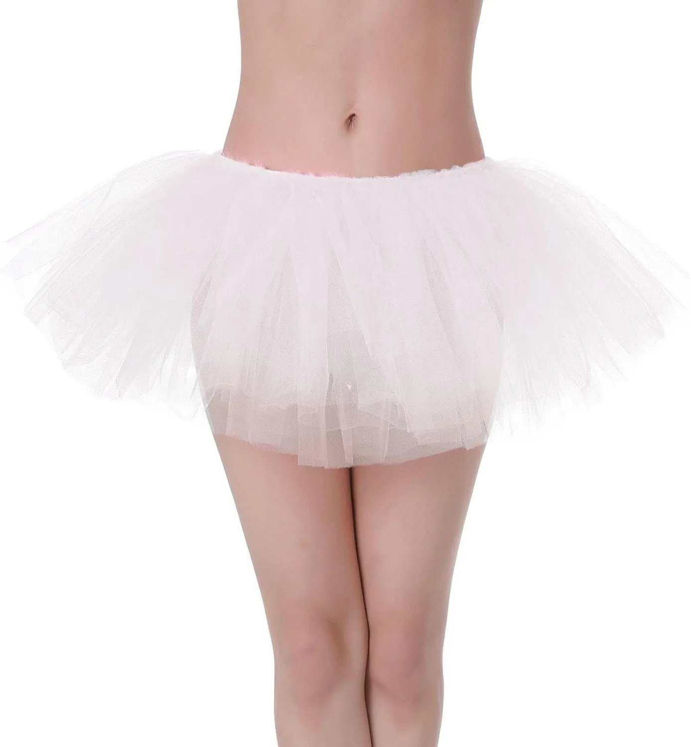 Women's Tulle Tutu Fancy Tutu Skirt 80's Costume Skirt Party Elastic Waist Chiffon Princess Soft Ballet Dance Tutus for Adult
