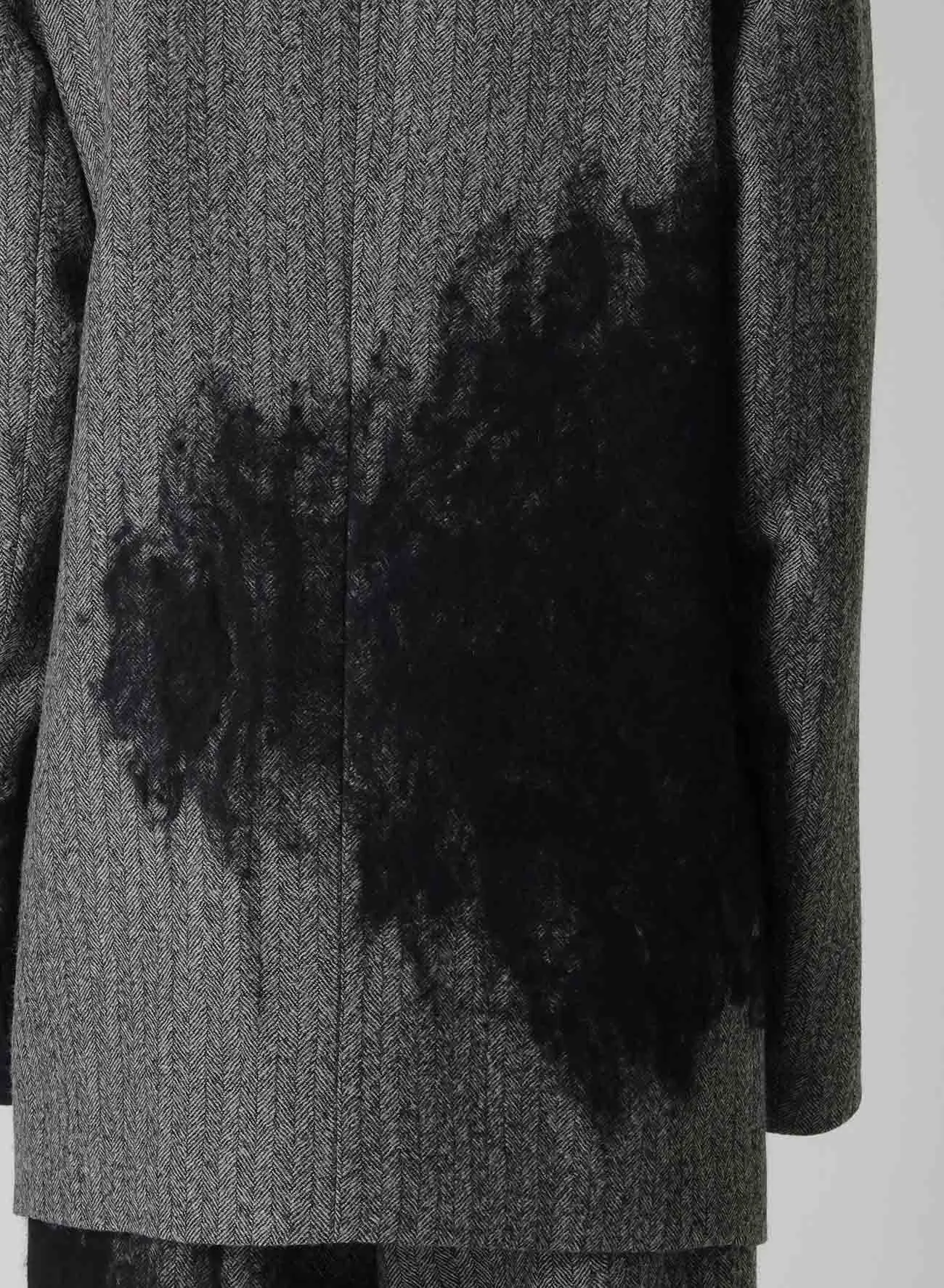 WOOL HERRINGBONE NEEDLE PUNCHED OVERSIZED TAILORED JACKET
