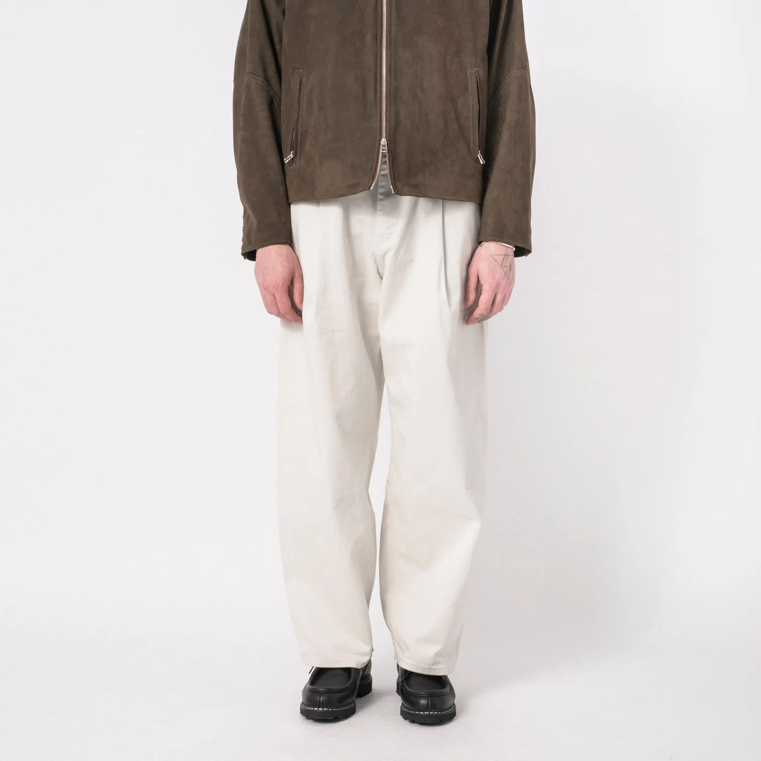 [YOUTH] STRUCTURED WIDE DENIM PANTS _ LIGHT GREY