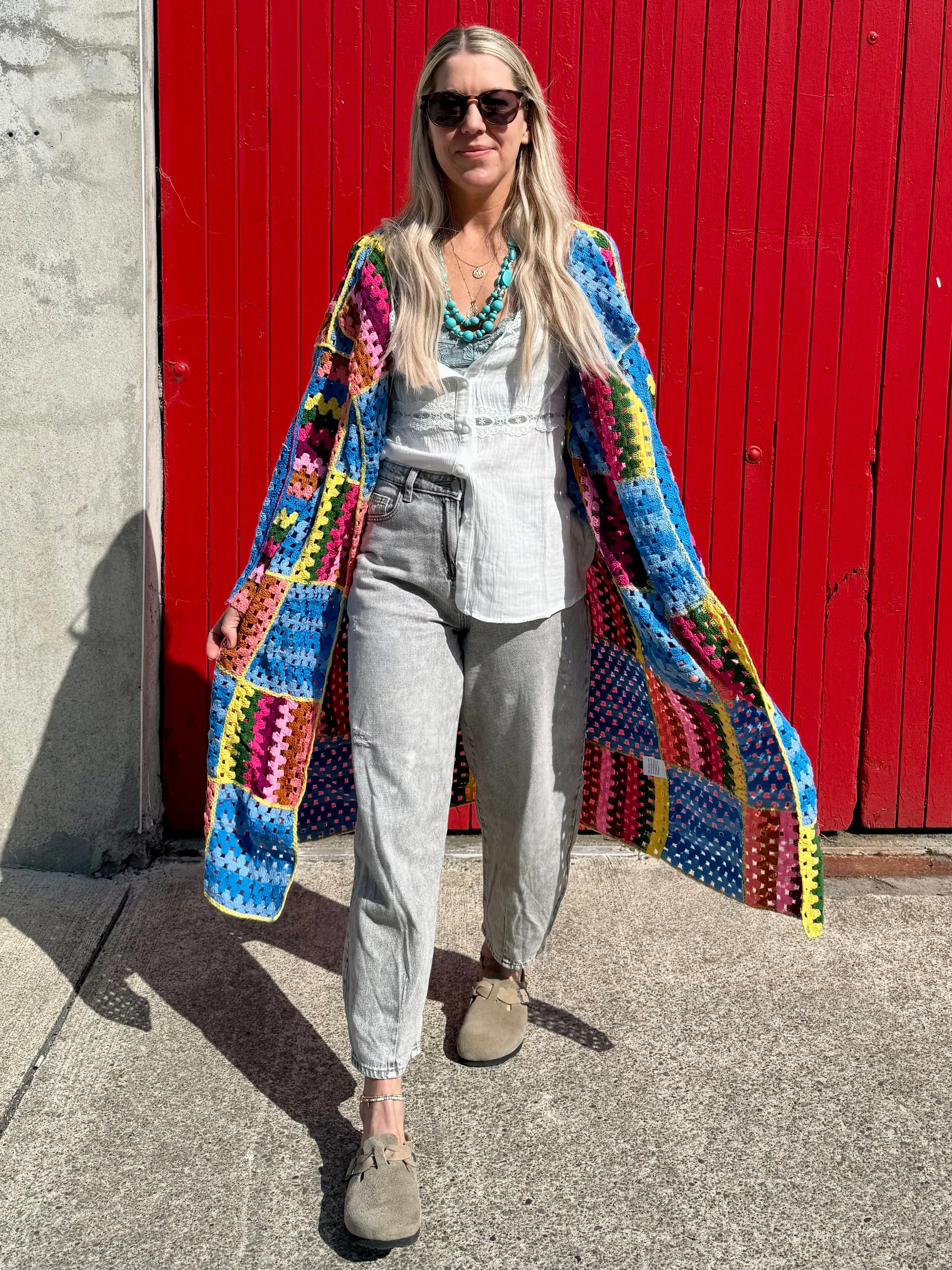 Zig zag patchwork cardigan